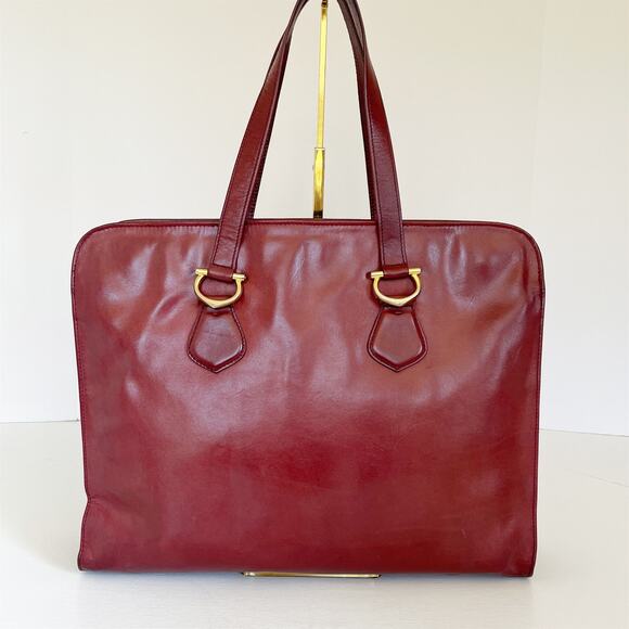 CARTIER Vintage Large Burgandy Leather Doctors Unisex Handbag - Picture 4 of 16